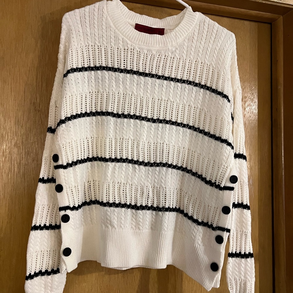 Stylish White and Black Women's Sweater